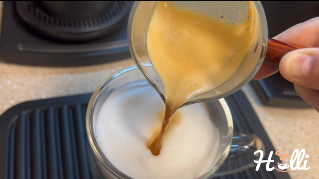 Pour the Espresso into the Froth Milk
