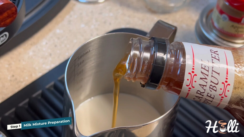 Caramel Apple Oat Milk Iced Latte Prep the Mix