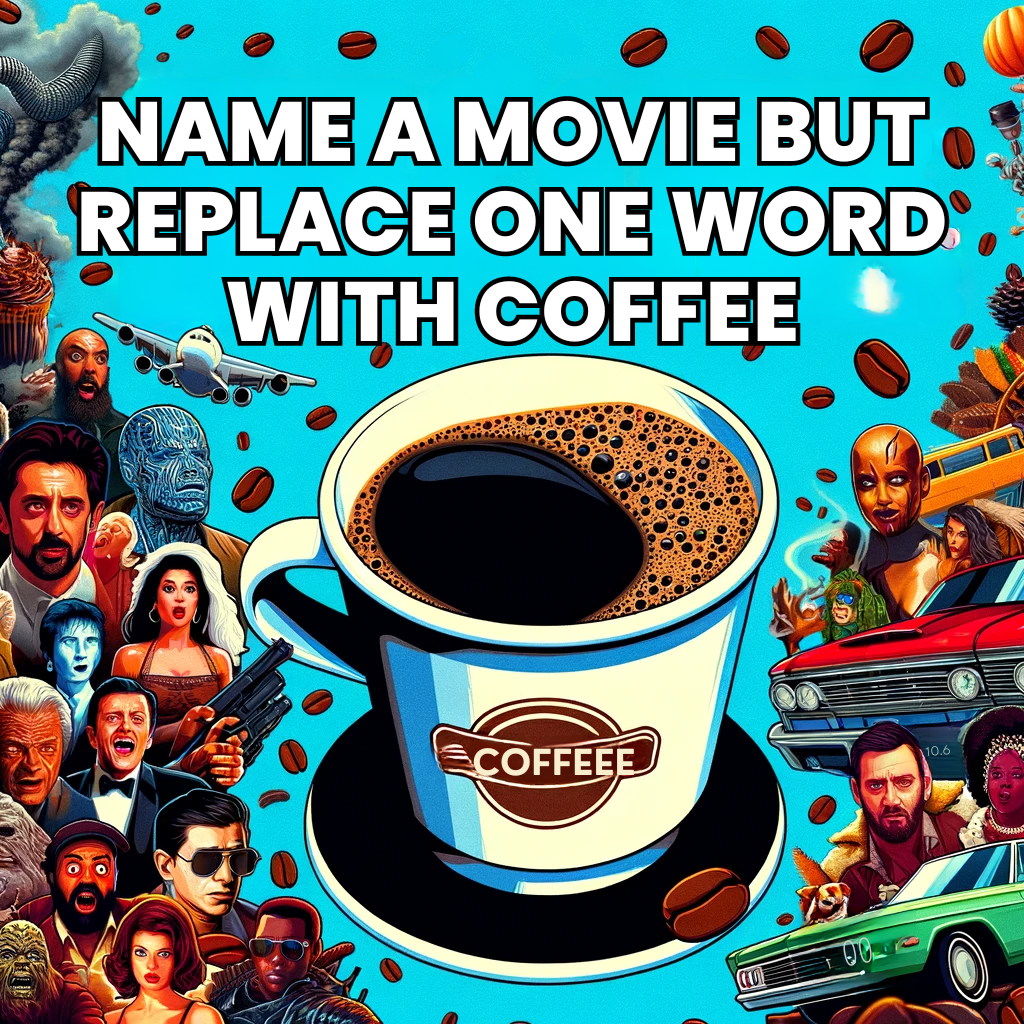 Name a movie but replace one word with coffee facebook challenge