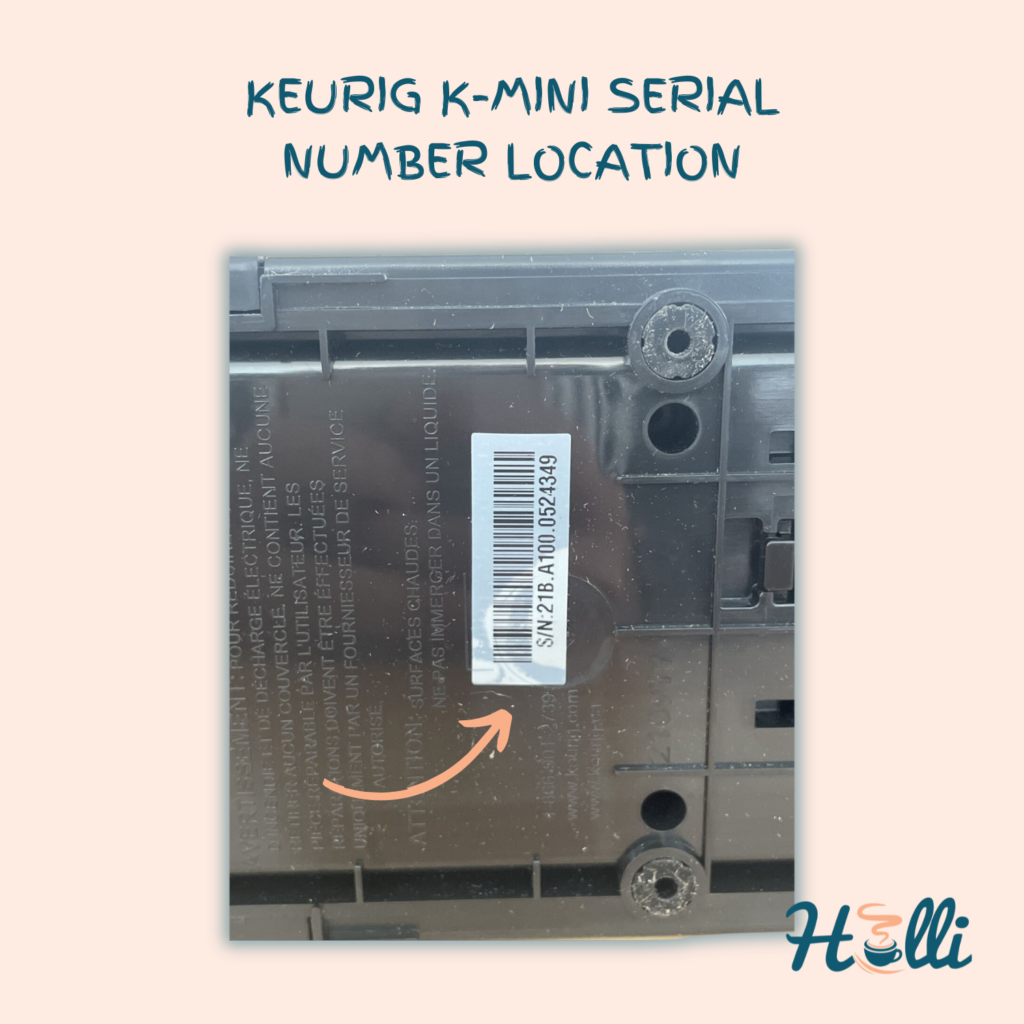 Keurig K-mini Serial Number Location
