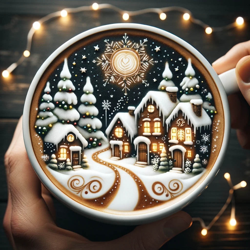 Quiet Street on Christmas Eve Latte Art