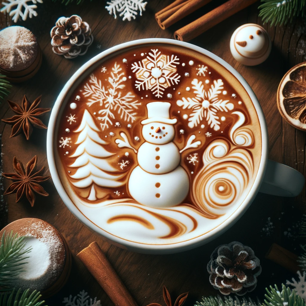 Snowflake Patterns Latte Art