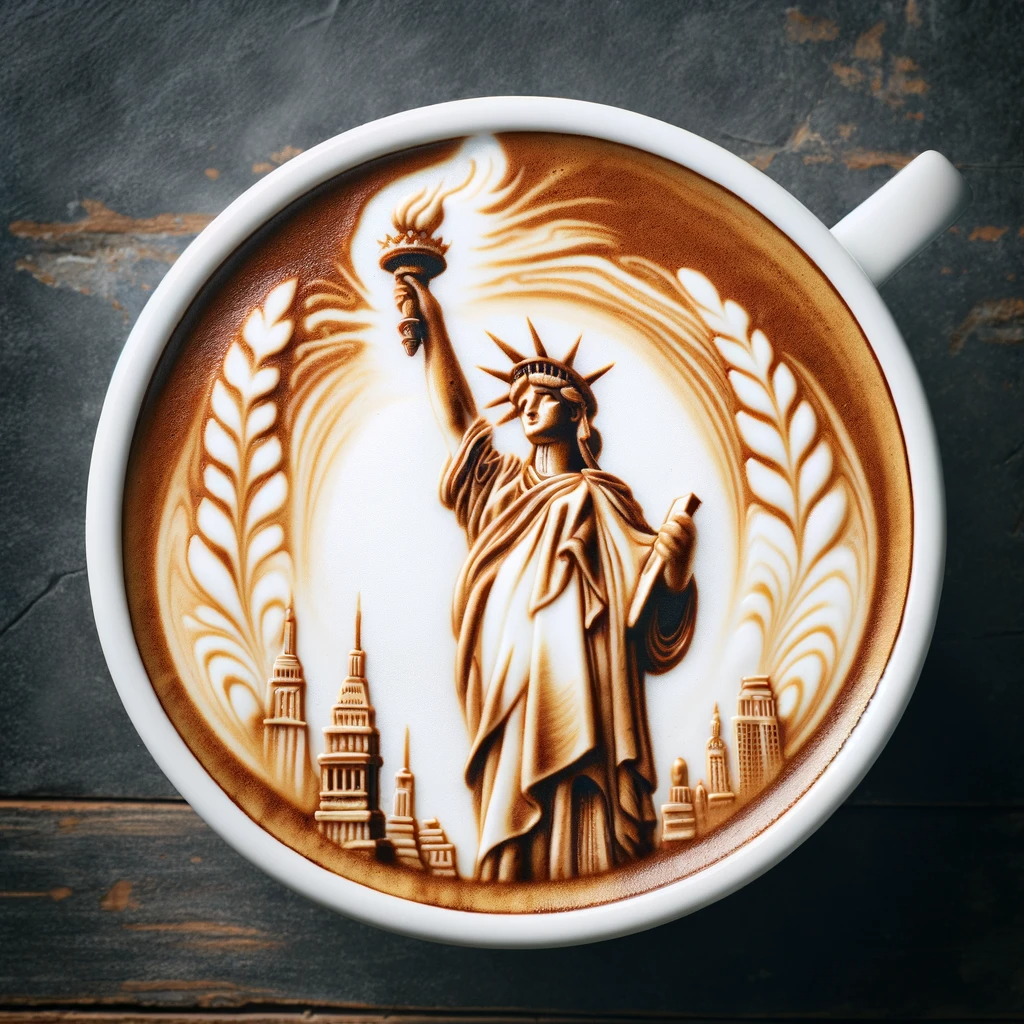 Statue of Liberty Latte Art