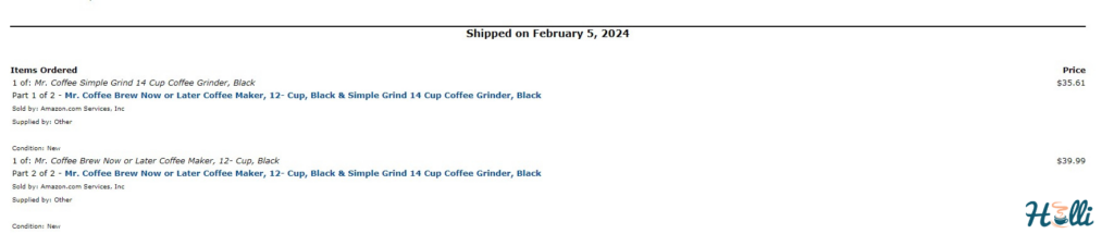 Mr Coffee 12 Cup Coffee Maker Invoice Amazon